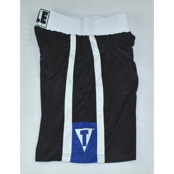 Title Boxing Mens Trunks Size L Black/White Elastic Waist Shorts 7" Inseam - Picture 1 of 12
